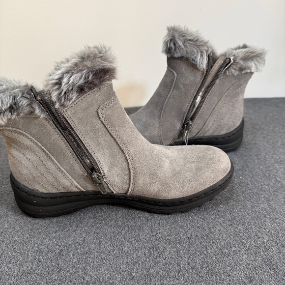 Beartraps Dark Grey Sued Leather Faux Fur Lined Booties Size 6 M - Picture 5 of 10